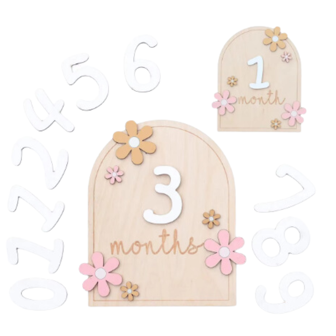 Tarjetas de madera con meses