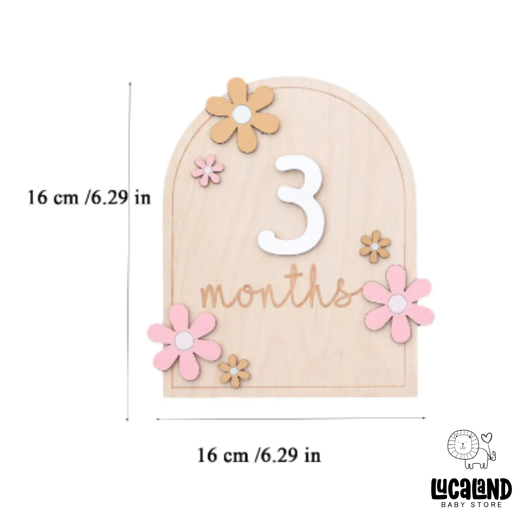Tarjetas de madera con meses