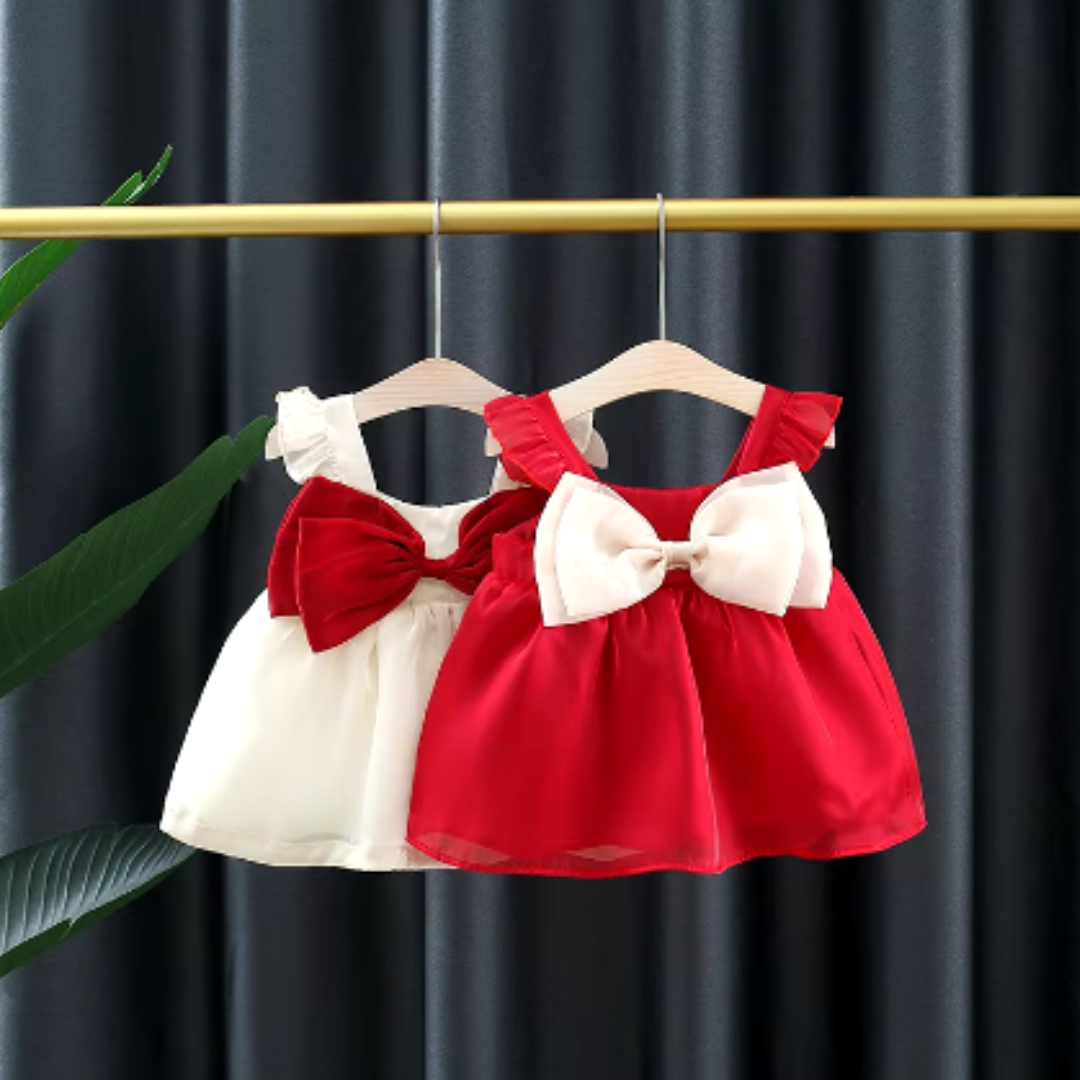 Vestido navideño white & red