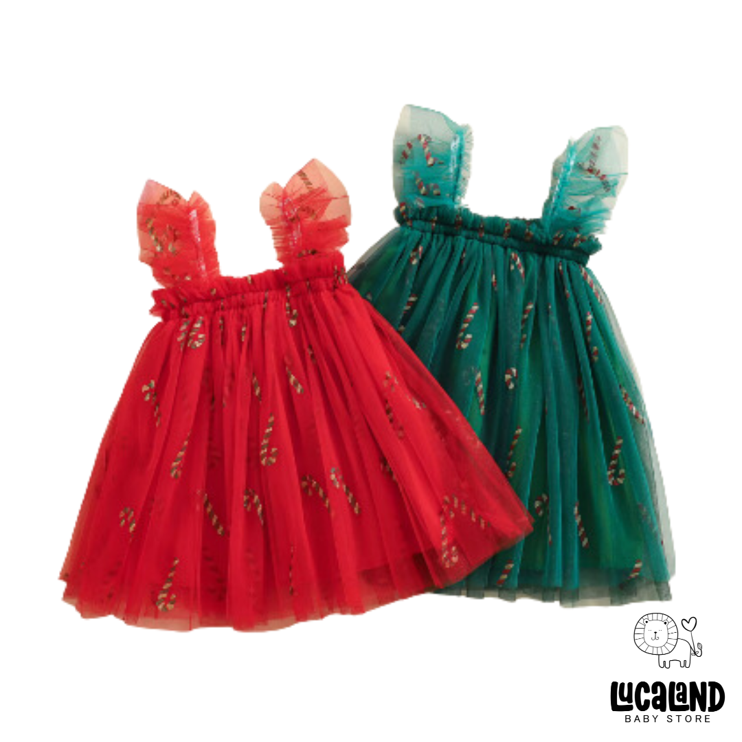Vestido bastones navideño red & green