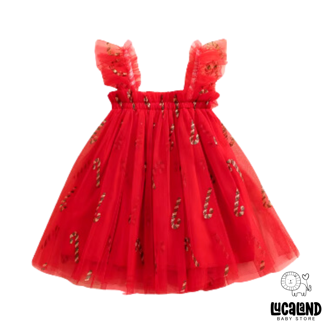 Vestido bastones navideño red & green
