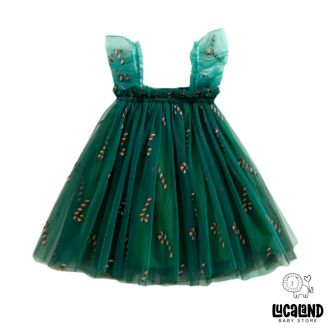Vestido bastones navideño red & green