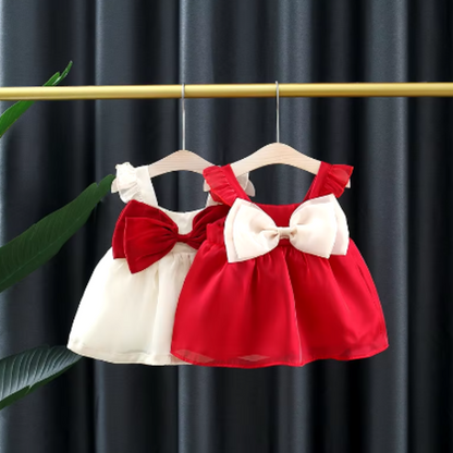Vestido navideño white & red