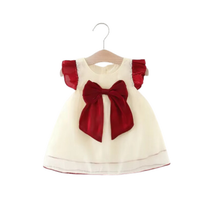 Vestido lazo navideño red & withe