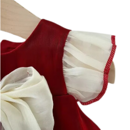Vestido lazo navideño red & withe