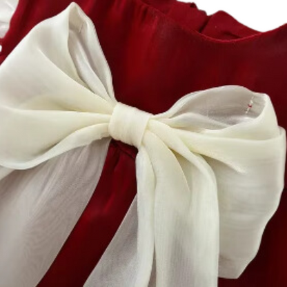 Vestido lazo navideño red & withe
