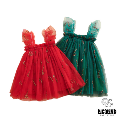 Vestido bastones navideño red & green