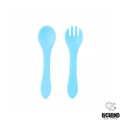 Cuchara + tenedor de silicona