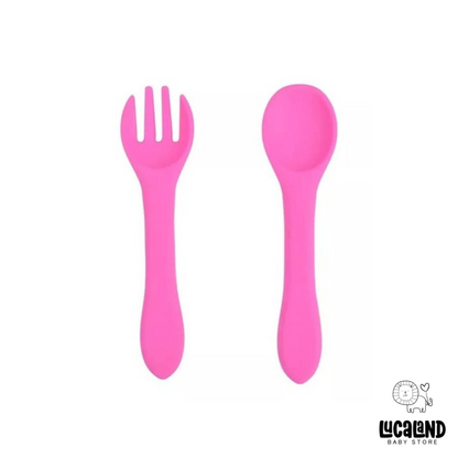 Cuchara + tenedor de silicona